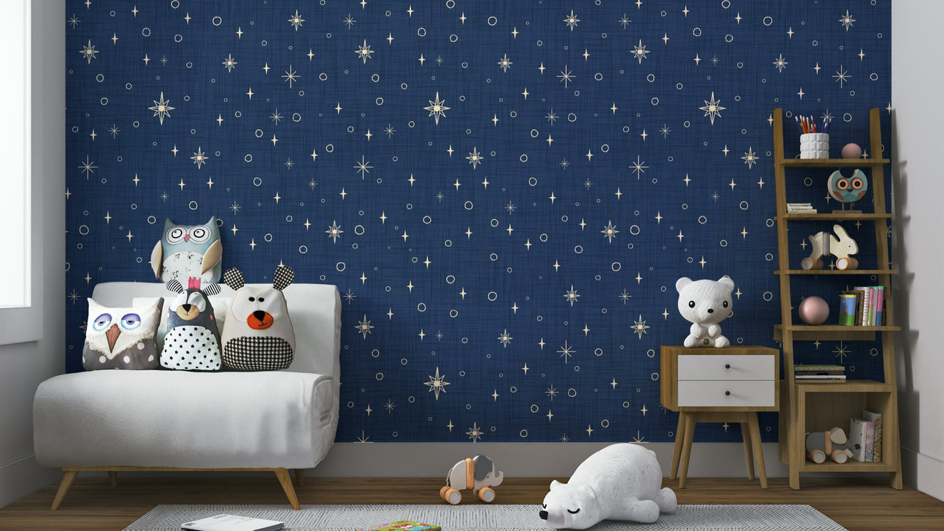 Warm star pattern wall mural design
