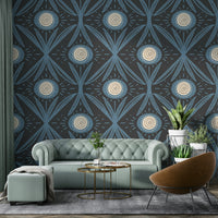 Olive tone wall mural for kitchen space
