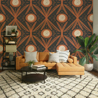 Charcoal and terracotta wallpaper for walls
