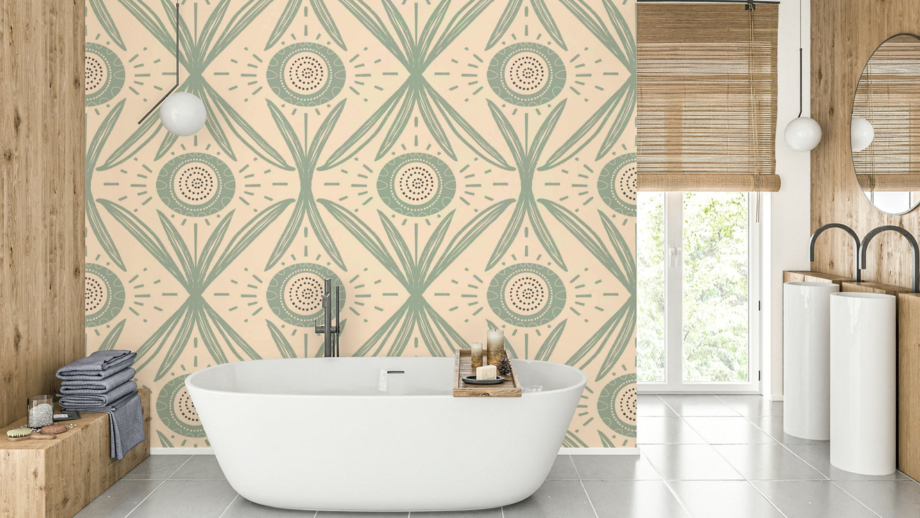 Cottagecore floral mural wallpaper
