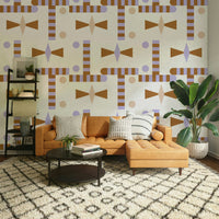 Bold shapes in repeating pattern wall mural


