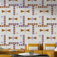 Modern wall mural with classic patterns

