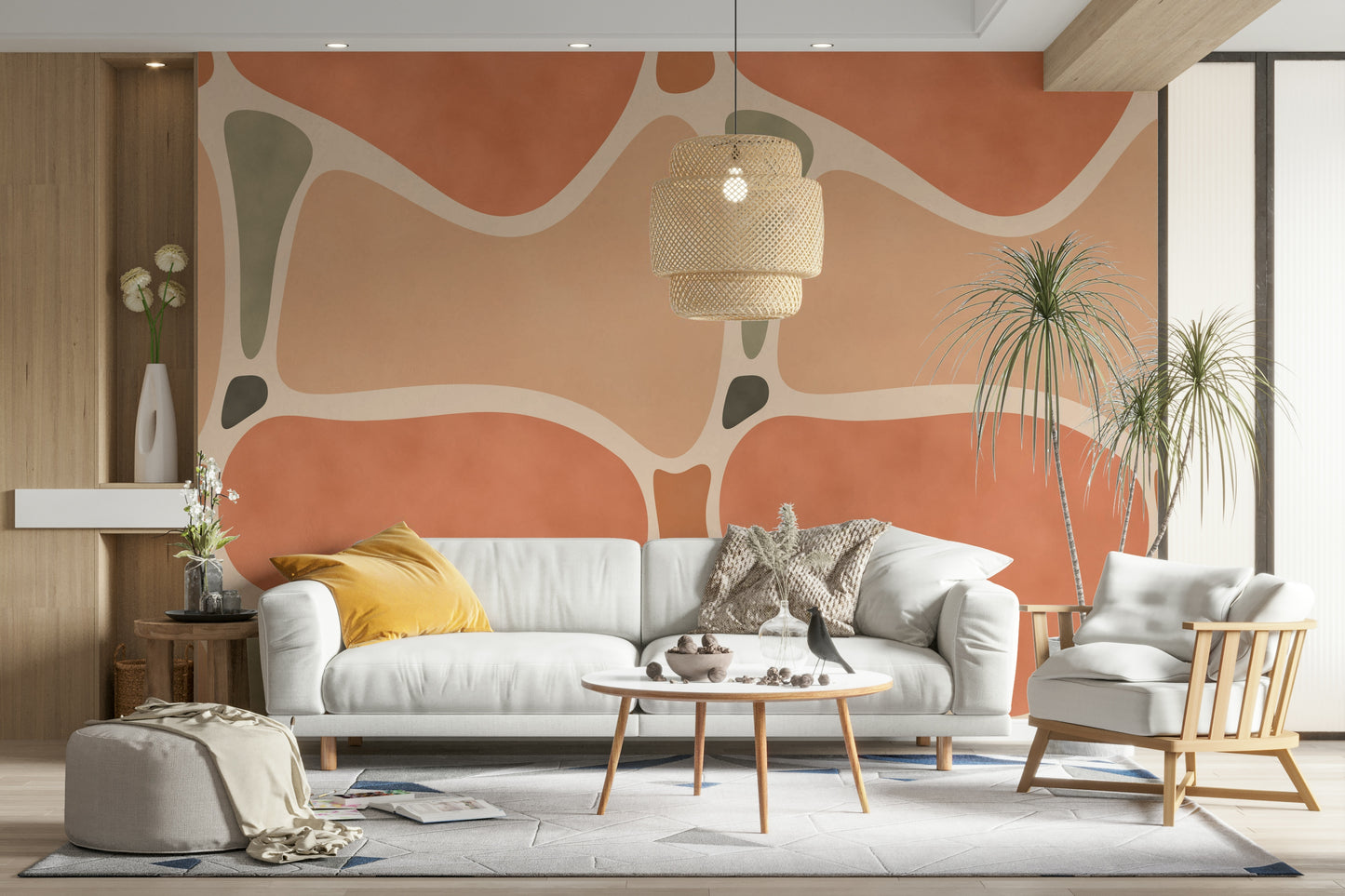 Modern geometric mural for walls

