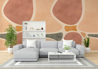 Neutral pottery wall mural for interiors

