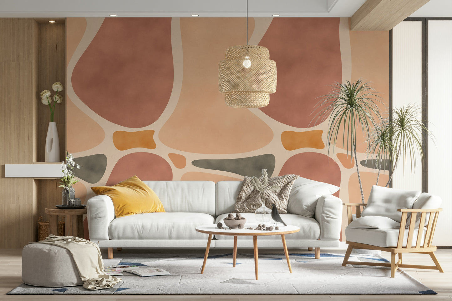 Earthy ceramic shapes wallpaper for walls

