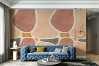 Abstract pottery mural wallpaper in warm tones

