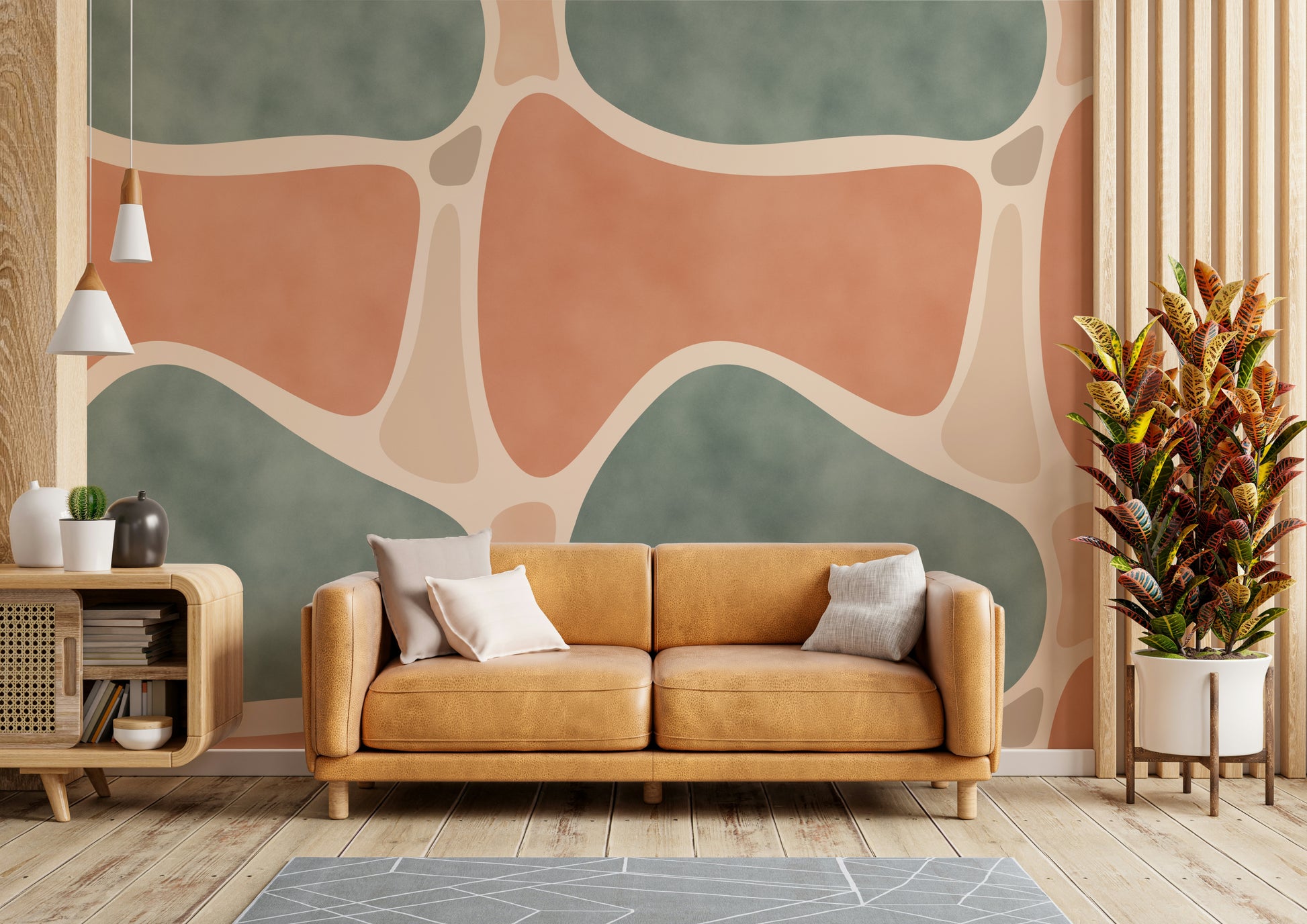 Full view of Earth Tones wall mural

