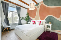 Modern earthy mural wallpaper with soft edges

