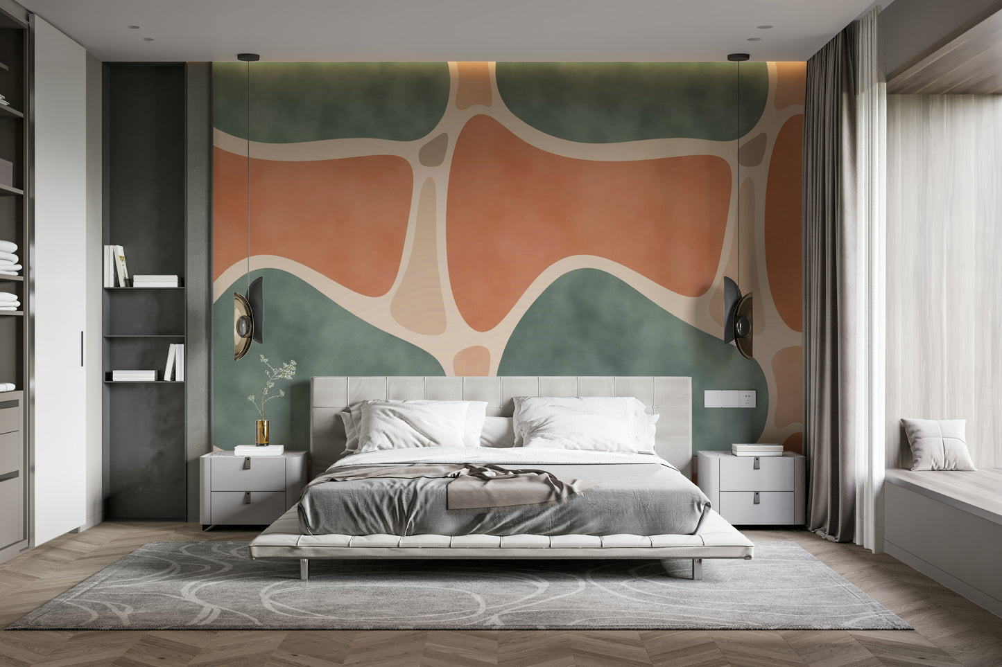 Earth Tones Shapes Wall Mural

