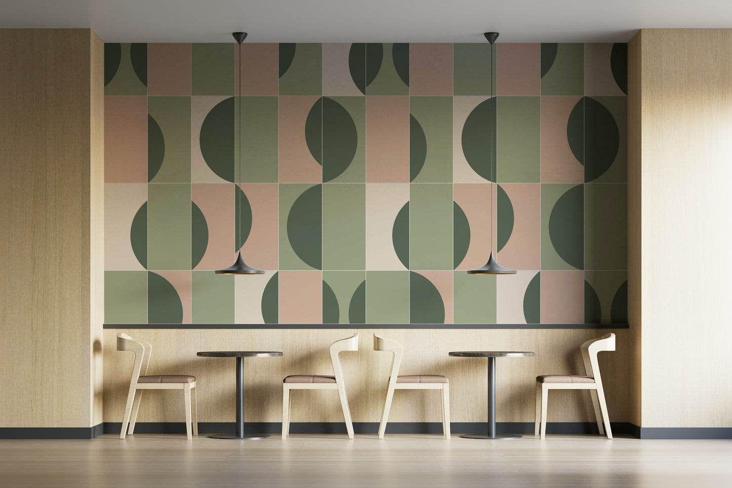 Hand-drawn tile design in neutral tones

