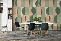 Vintage-inspired tile wallpaper with floral design

