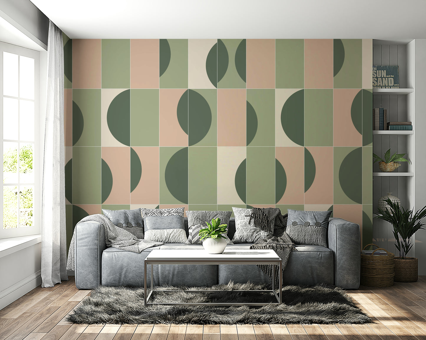 Earthy tile-inspired wallpaper for kitchens


