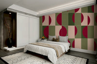 Faded earth-tone tile wallpaper for walls

