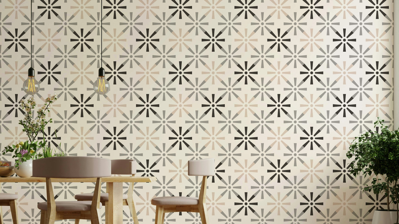 Modern geometric wallpaper for living rooms

