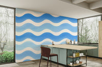 Artistic wave wallpaper for living spaces

