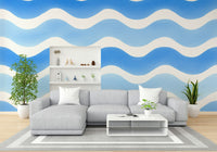 Soft wave mural wallpaper with watercolor effect

