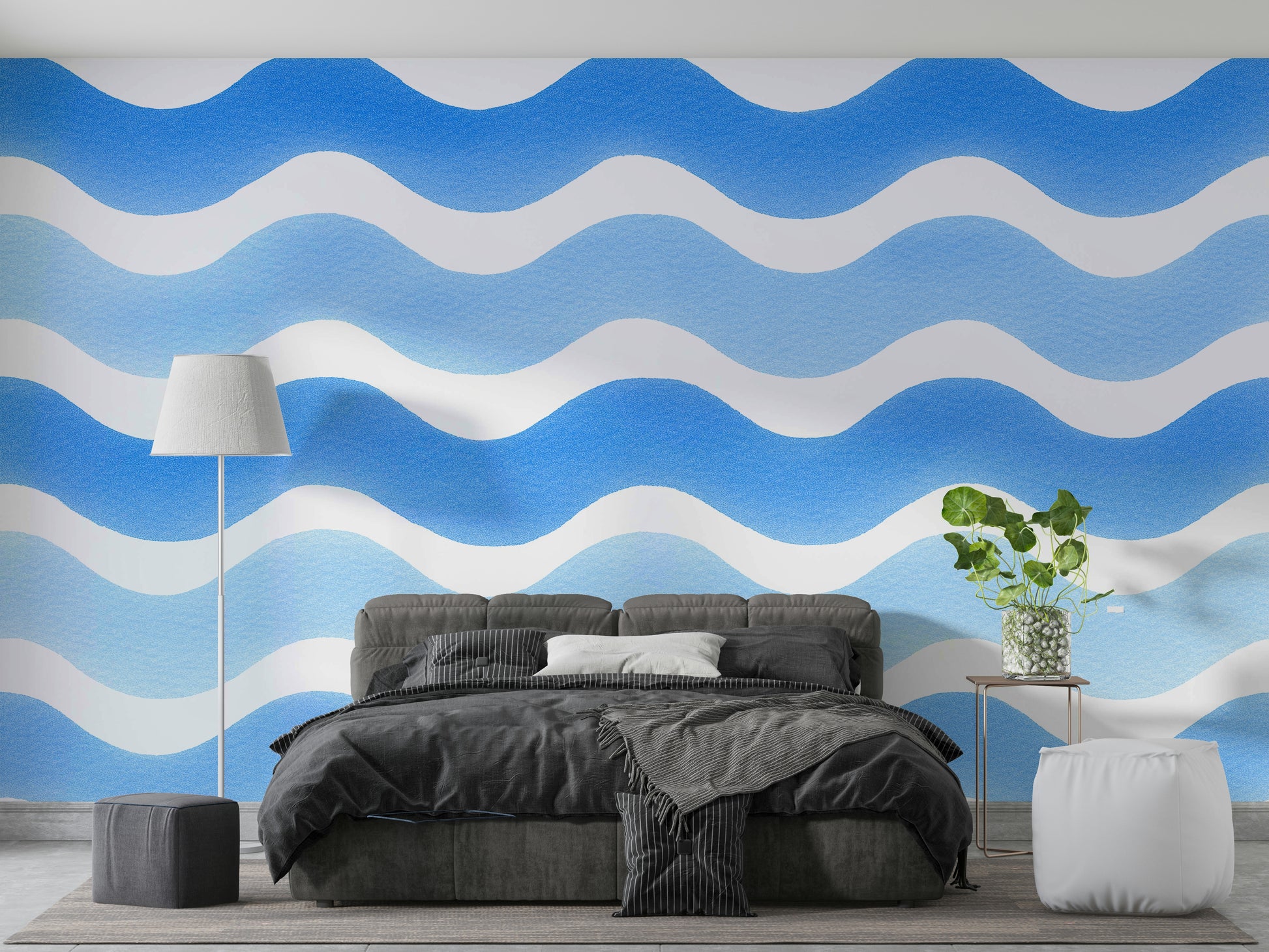 Gentle motion wall design in soft hues

