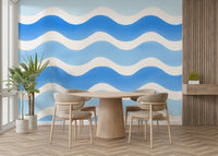 Calm wave-inspired wall mural design

