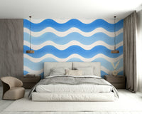 Smooth brushstroke mural in neutral shades

