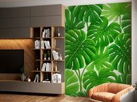Oversized monstera leaf mural wallpaper

