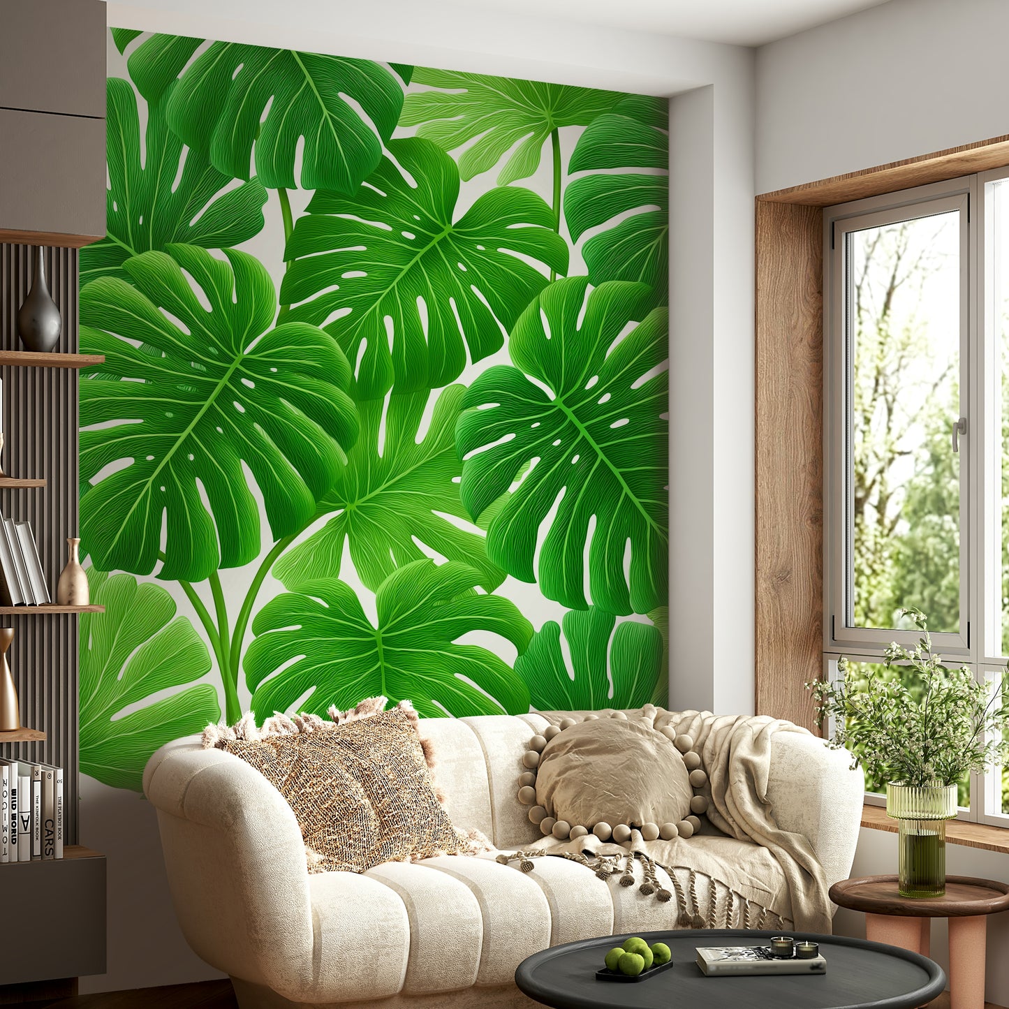 Modern tropical leaf wallpaper for interiors

