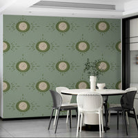 Gentle botanical pattern in soft green hues

