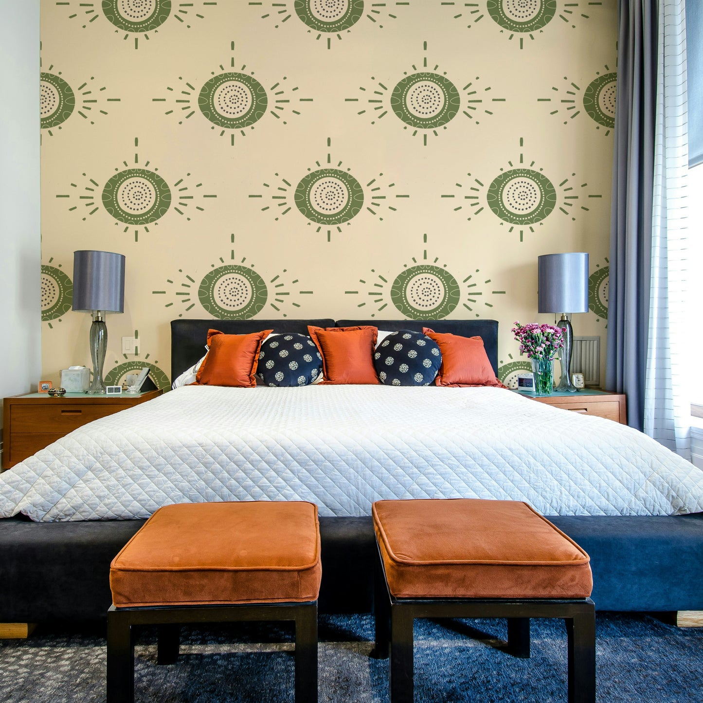 Natural floral pattern for quiet wall design

