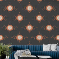 Entryway styled with Folk Bloom floral wallpaper

