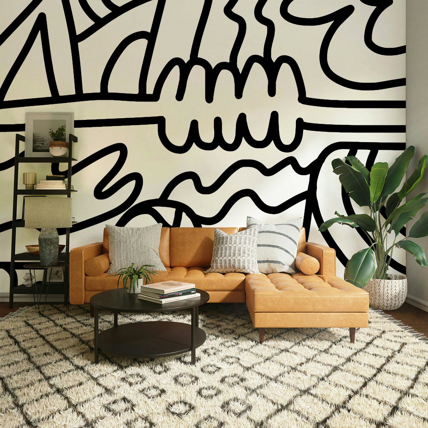 Minimalist abstract wallpaper with fluid shapes

