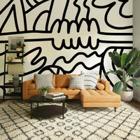 Minimalist abstract wallpaper with fluid shapes

