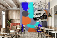 Abstract purple wallpaper for modern rooms

