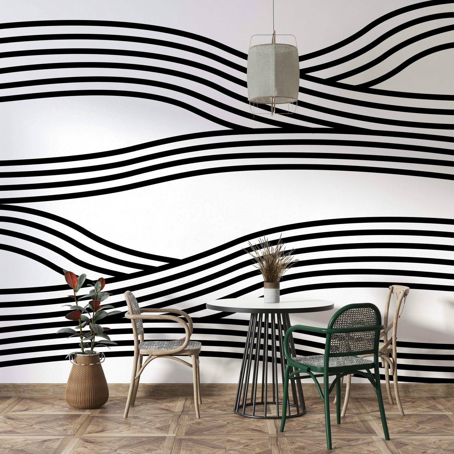 Abstract wave pattern in monochrome tones

