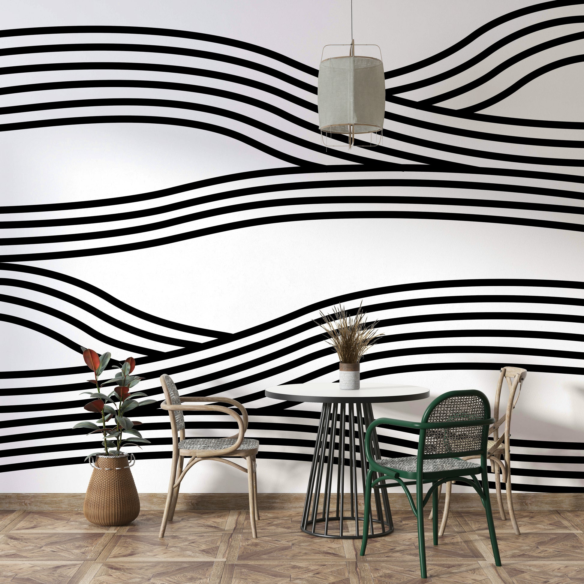 Abstract wave pattern in monochrome tones

