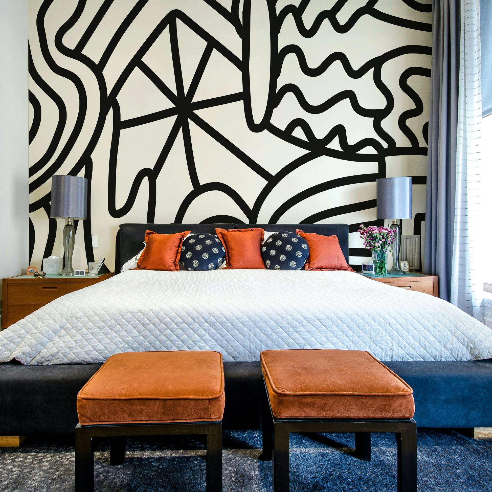 Neutral toned wave wallpaper full view

