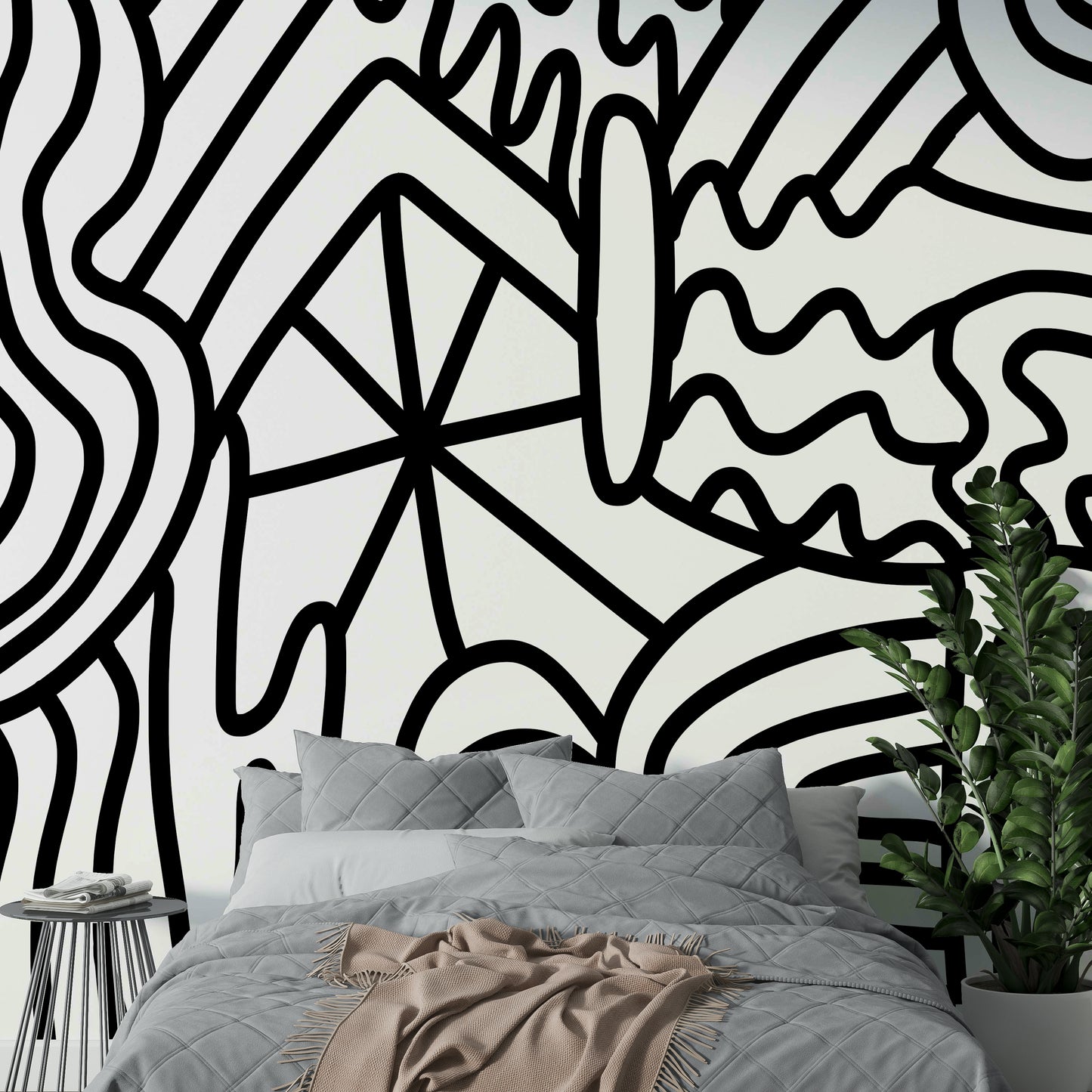 Calm and fluid wallpaper for minimalist spaces

