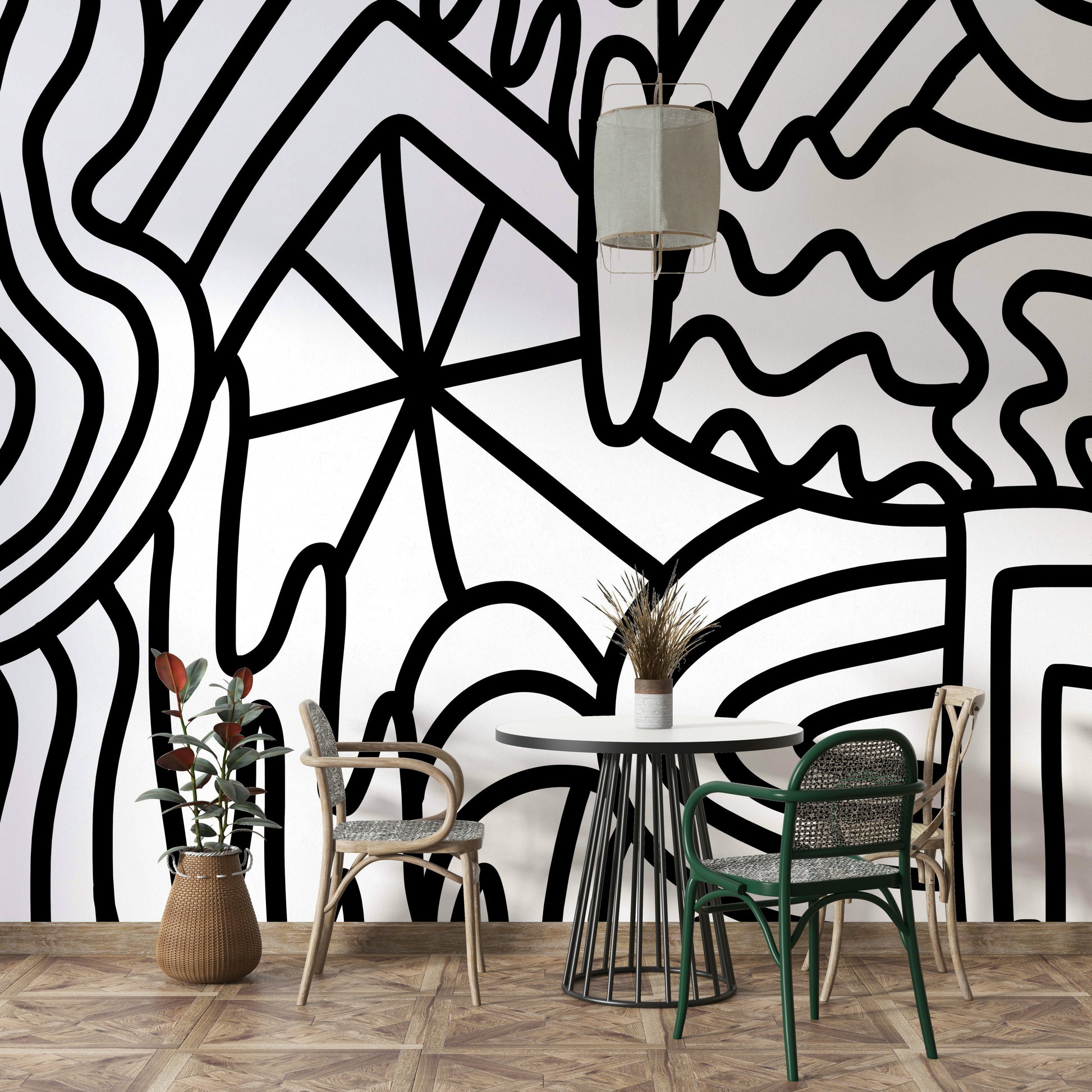 Subtle motion in modern wall mural design

