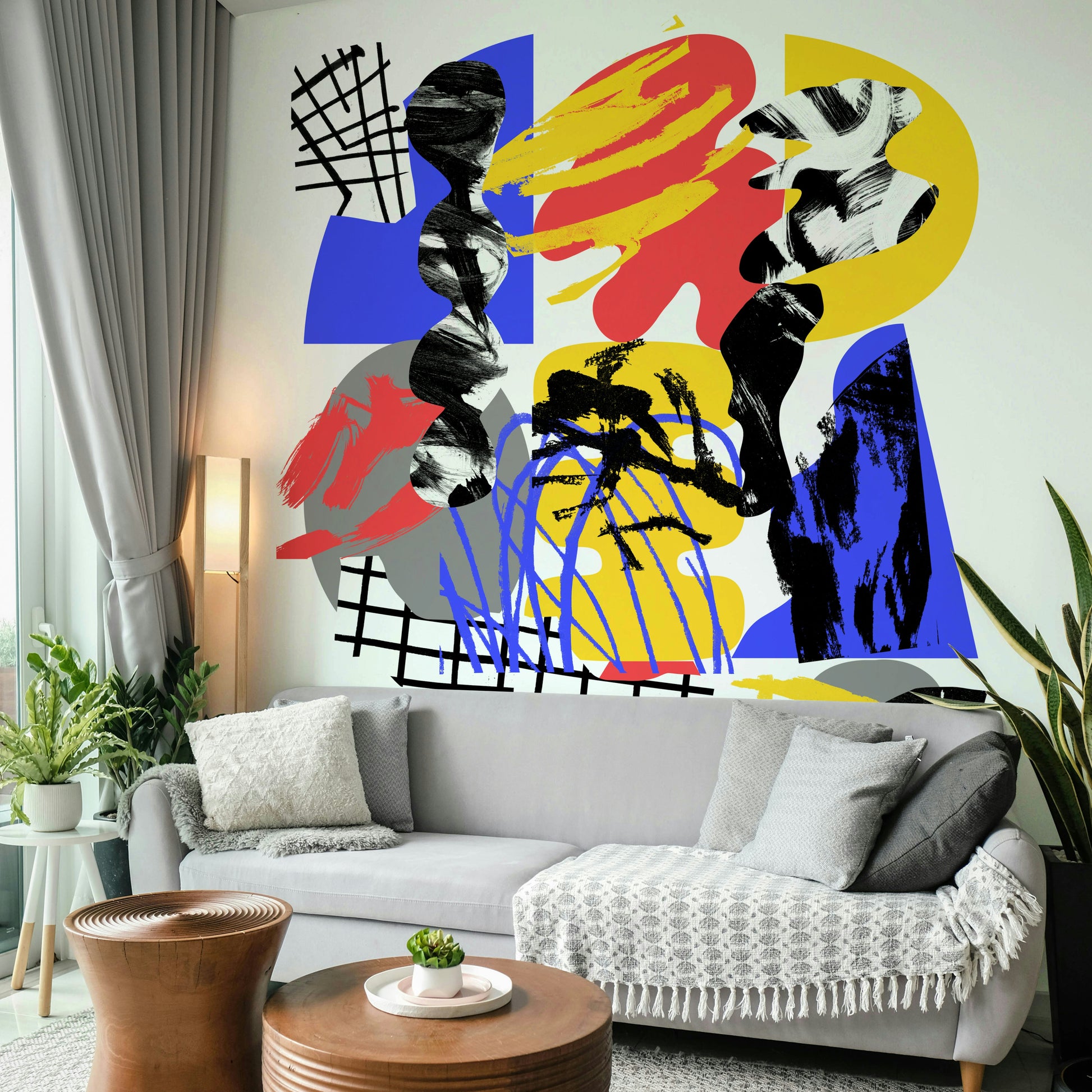 Abstract shards design wall mural


