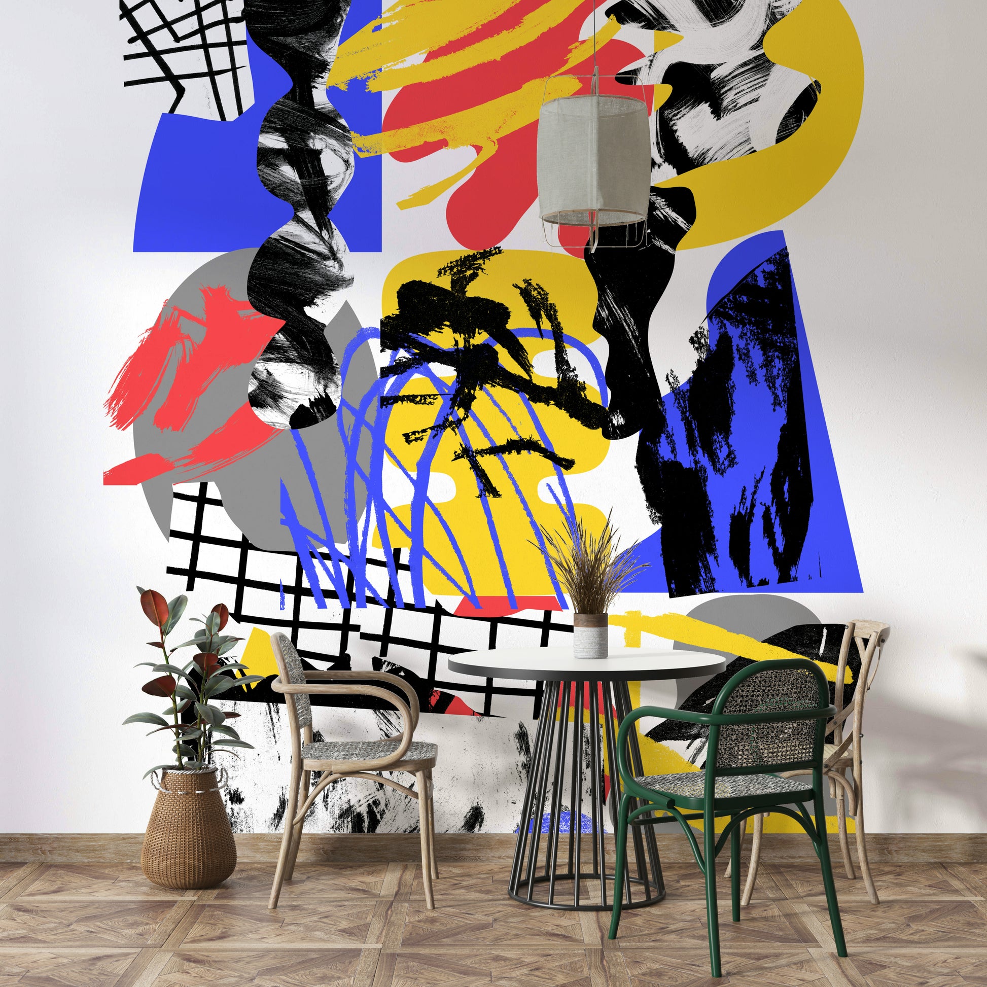 Creative studio wall with prismatic design

