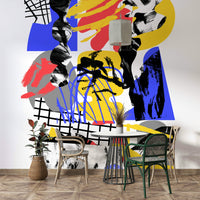 Creative studio wall with prismatic design

