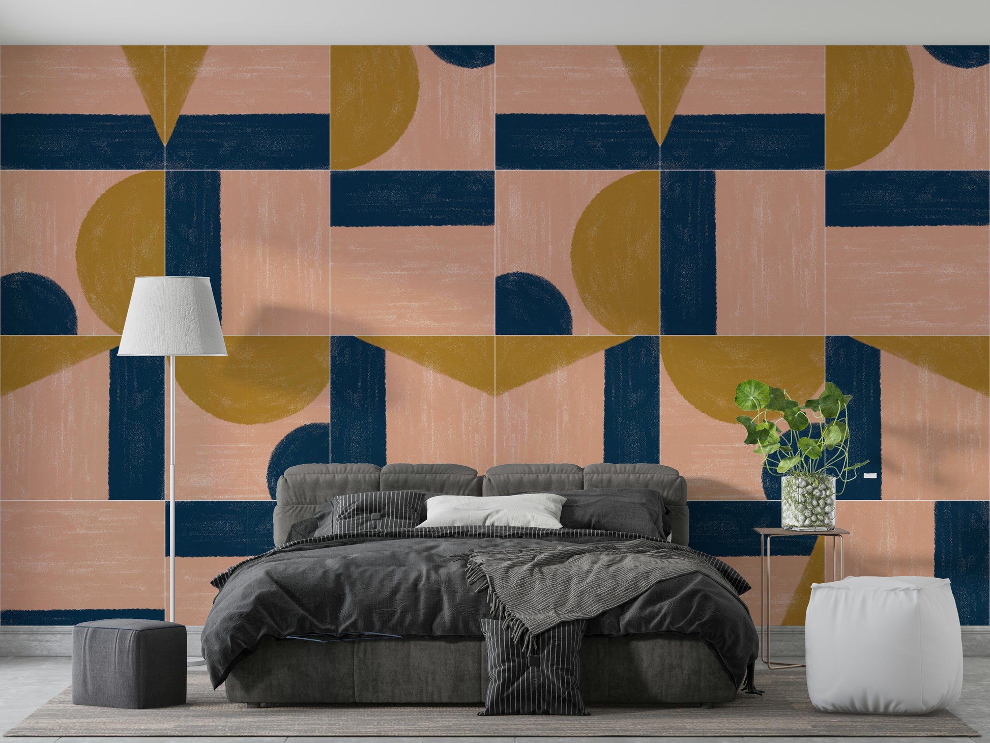 Charming tile wall mural for interiors
