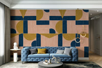 Rustic tile wallpaper with aged look
