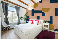 Old-world tile wall mural
