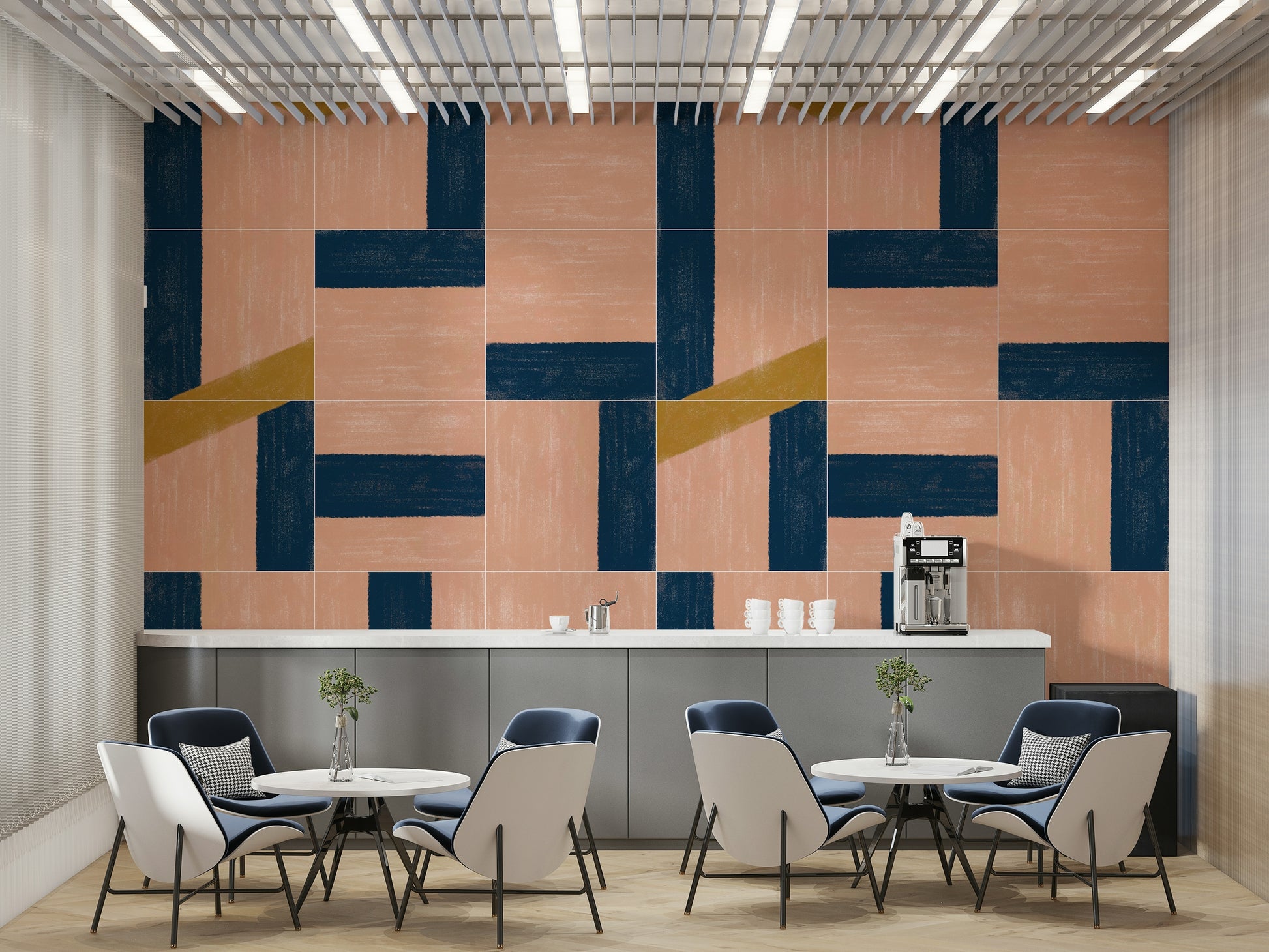 Painted wall tiles mural wallpaper
