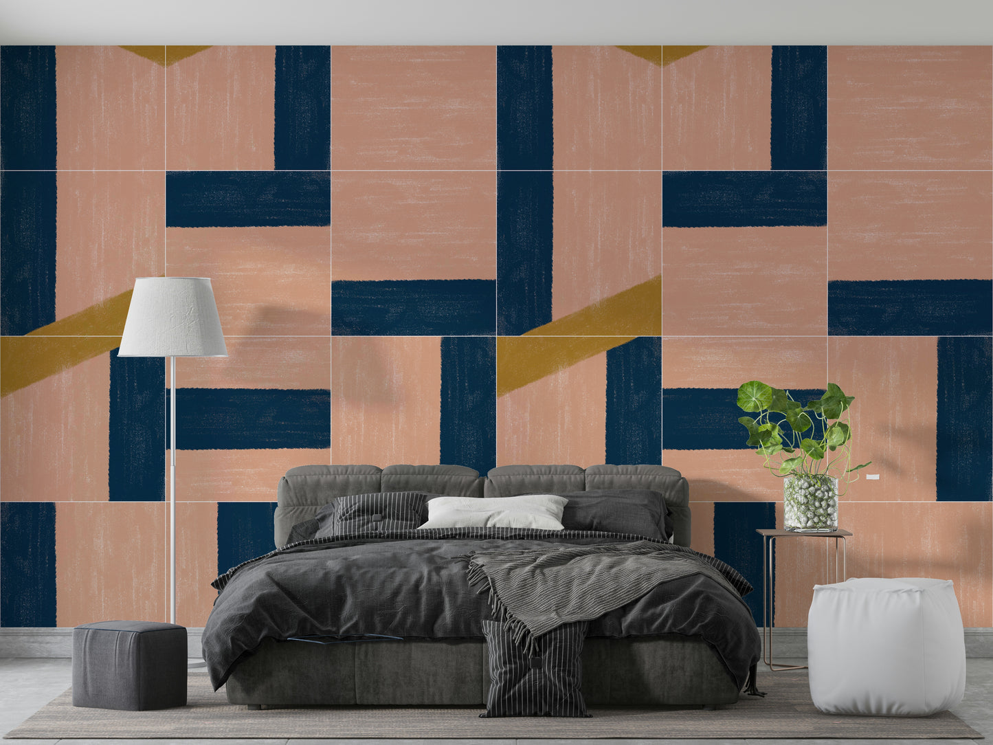 Rustic ceramic tile mural wallpaper
