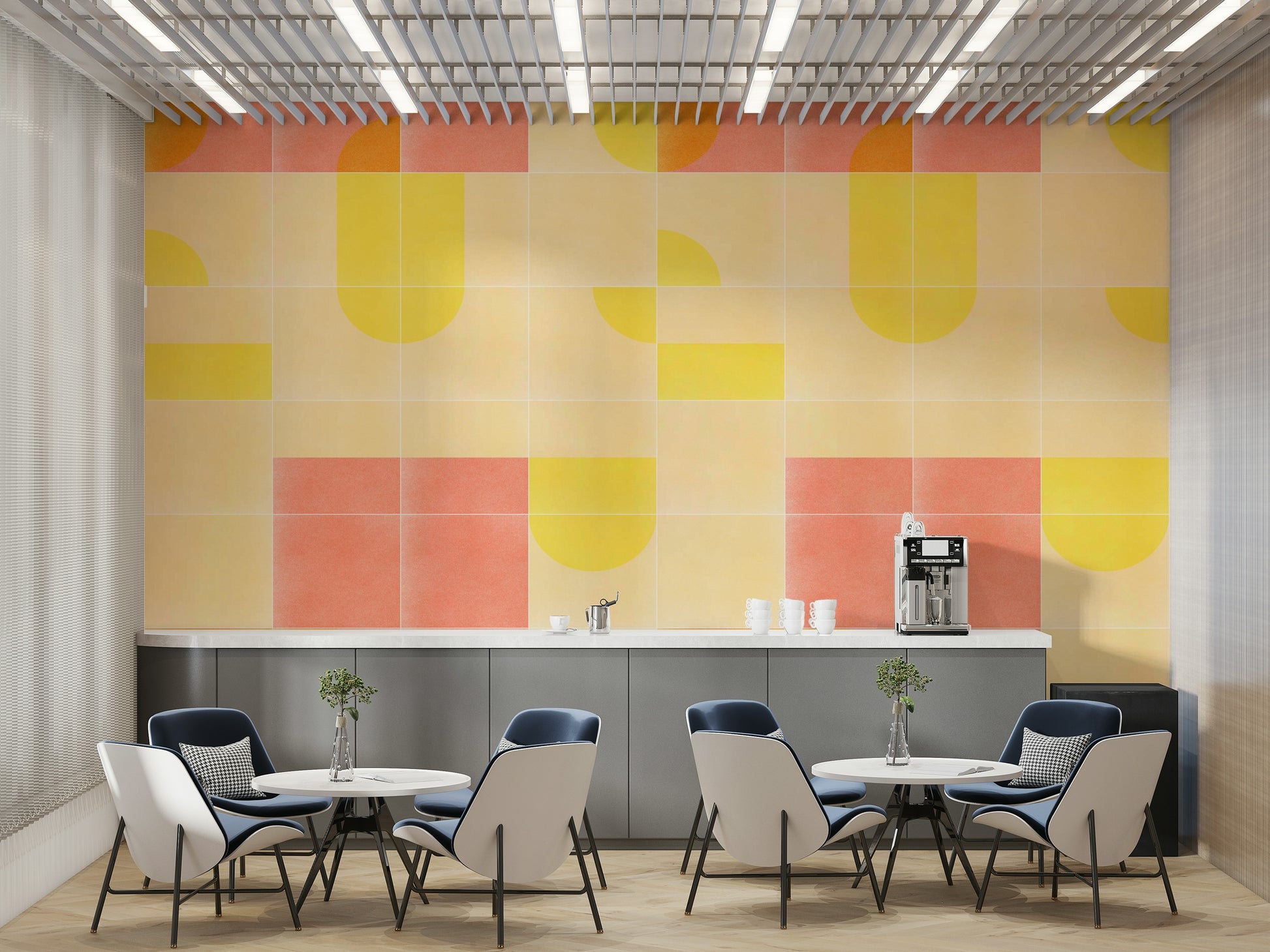 Classic mid-century wallpaper for walls

