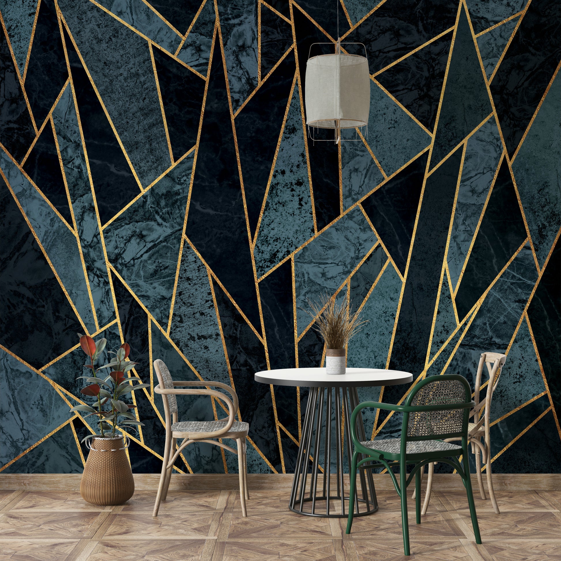 Textured cracked ice wall mural
