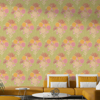 Subtle vintage floral wall covering
