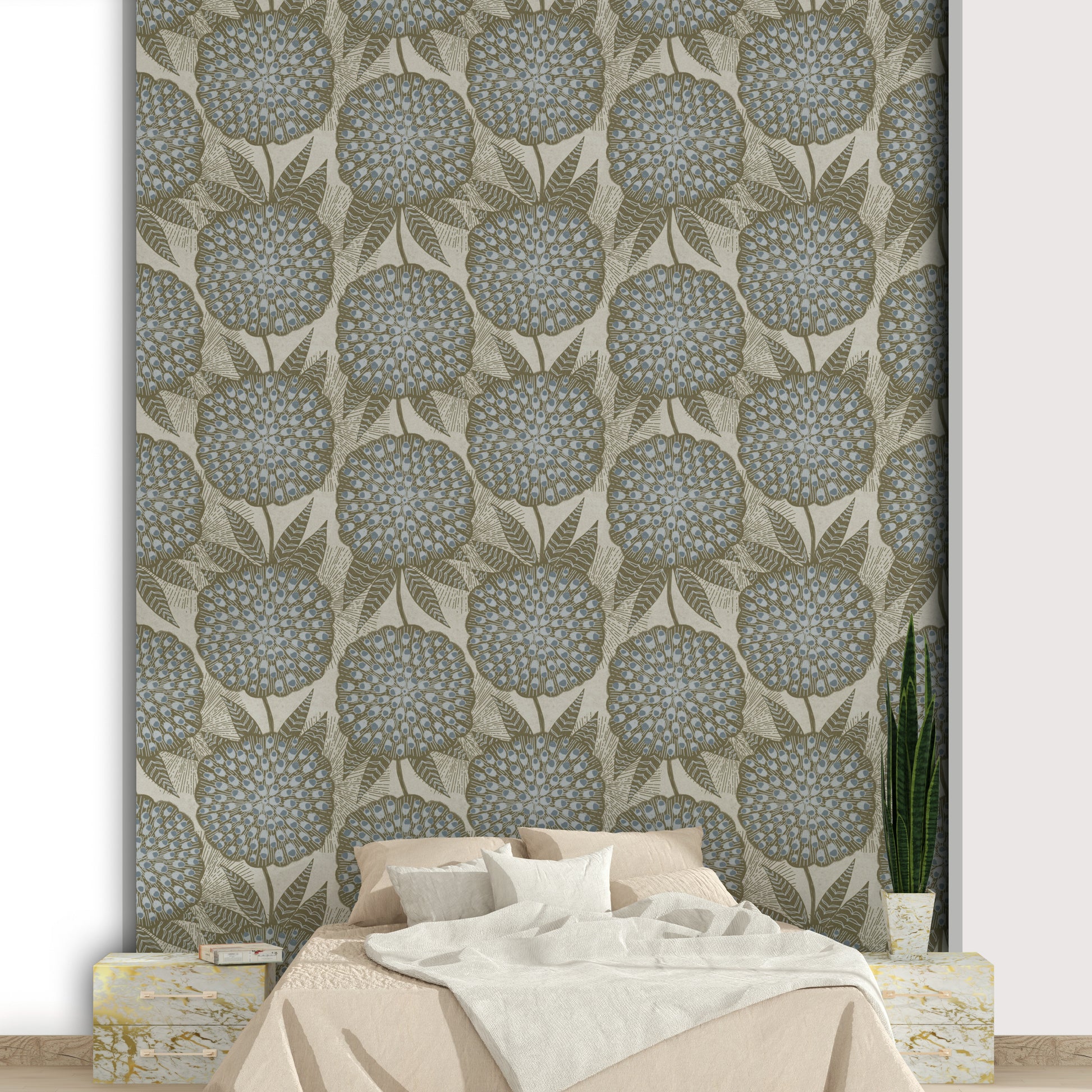 Warm golden tone wall mural
