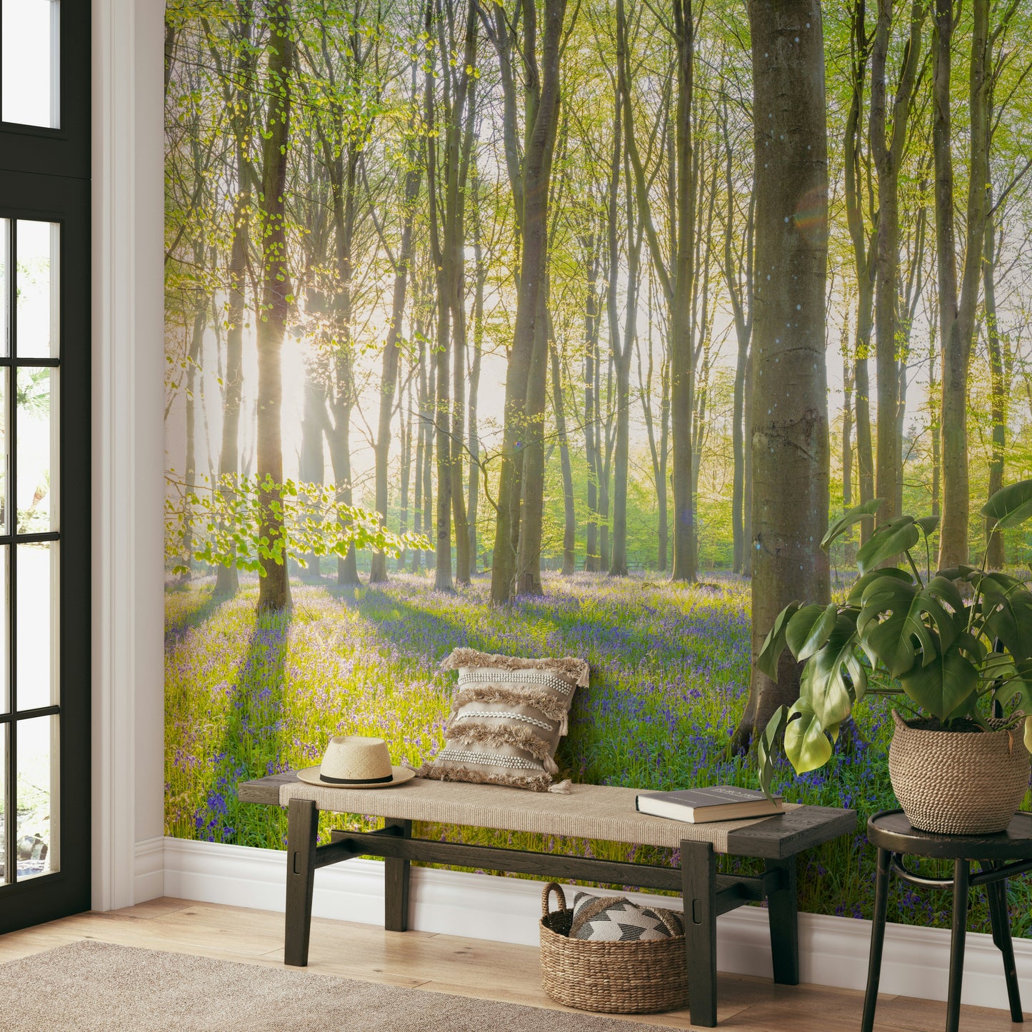 Peaceful forest landscape mural
