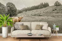 Warm tones countryside wall mural
